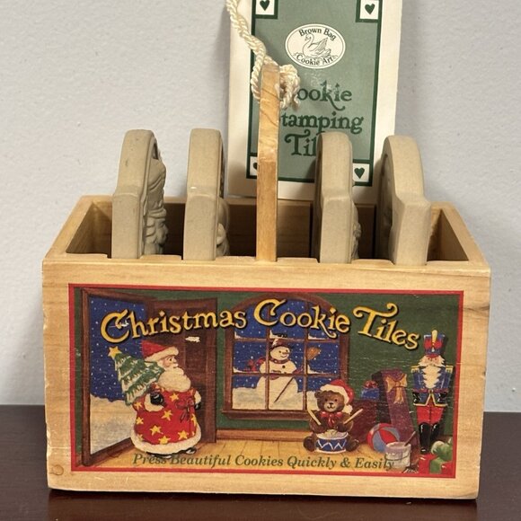 Brown Bag Cookie Art Christmas Cookie Tiles Santa Nutcracker Snowman Teddy Bear - Picture 15 of 16